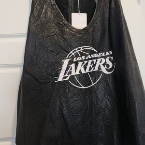 Zadig & Voltaire 100% Lambskin Leather Black Los Angeles Lakers Tank Top 24 Kobe